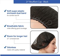 Grande filet à cheveux en nylon noir jetable, invisible, pour l'emballage de perruques, produit de sécurité