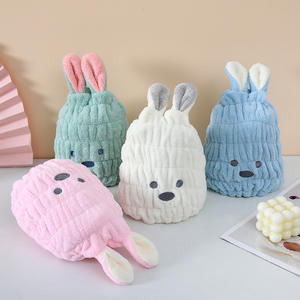 Épais corail polaire mignon longue oreille lapin cheveux secs bonnet douche serviette de <span class=keywords><strong>bain</strong></span> fort absorbant séchage Ultra-doux chapeau <span class=keywords><strong>Turban</strong></span> - Product Image 3