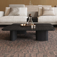 Table basse carrée en bois massif, style italien, luxe léger, minimaliste, mobilier de salon moderne, combinaison de pièces SGM1011