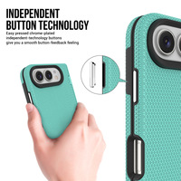 Étui de téléphone portable robuste antichoc à double couche avec texture triangulaire pour iPhone Duo