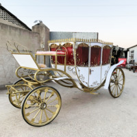 Calèche électrique royale avec 4 roues solides, batterie 60V 80A, pour 2 à 4 personnes, style élégant, usage touristique
