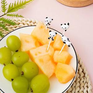 Nuevo Animal Farm Cute Mini Tenedores Sign Children's Cartoon Fruit Fork Set Creative Food Grade Bento Picks Plastic para niños 15g - Product Image 5