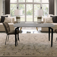 Usine chinoise vend des tables à manger extensibles en céramique avec pieds en métal de luxe moderne sur mesure, plateau en verre trempé, pour hôtel