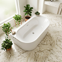 Baignoire carrée autoportante en acrylique moderne et contemporaine pour intérieur/extérieur, baignoire d'angle pour immersion