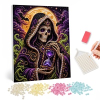 Kit de Peinture Perle DIY Luxe Gothique Halloween Fantôme Crâne pour Décoration Murale Maison – Fournisseur Direct Usine de Matériaux Artisanaux DIY