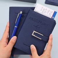 En promotion : Coffret cadeau en PU unisexe avec porte-passeport de voyage, porte-étiquette de bagage personnalisé et carnet, en stock