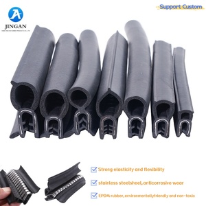 Custom U-Channel Steel Skeleton Car Door Sealing Strip Top Foam Bubble Sound Insulated EPDM <strong>Rubber</strong> Moulding Cutting <strong>Rubber</strong> - Product Image 1