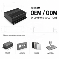 Boîtier en aluminium extrudé, dissipateur thermique anodisé sur mesure, boîtier CNC pour amplificateur électronique, petite boîte de projet en aluminium