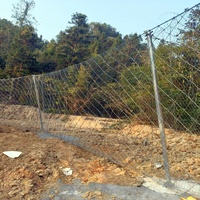 Système de clôture de protection contre les chutes de pierres en filet de câbles en acier galvanisé, avec poteau en I, filet de sécurité flexible pour pente SNS