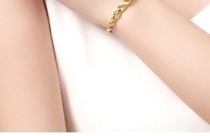 Xinfly 18K Pure Gold Color Real Gold Jewelry Chain Classic Style Fashion <b>Bracelet</b> for Party or Religious Occasions - Product Image 2
