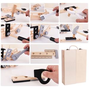 Stem Pretend Assemble Construction <b>Wooden</b> Play <b>Tools</b> <b>Box</b> Kits Kids <b>Tool</b> Set Toys for Boys - Product Image 4