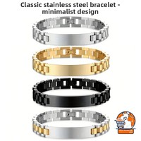 Bracelet pour homme en acier inoxydable avec gravure personnalisée, bijoux de mode pour homme, bracelet à breloques