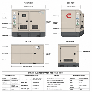 <span class=keywords><strong>Generador</strong></span> Diésel Súper Silencioso Cummins Weichai de 200kw 250kw 200kva 250kva con Arranque Automático y Control Remoto para Panadería, <span class=keywords><strong>Alquiler</strong></span> y Uso Comercial - Product Image 2