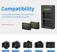 بطارية بديلة NEEWER LP-E17 (عبوة من قطعتين) وشاحن USB مزدوج لكاميرات كانون
