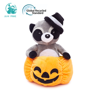 Peluche personnalisée Halloween cochon renard raton laveur pingouin jouet en tête de citrouille