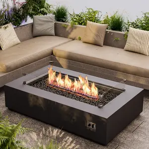 Rectangle Table Fire Pit Linear Patioflame Gas Fire Pit Table Stainless Steel Outdoor Fire Pit Gas