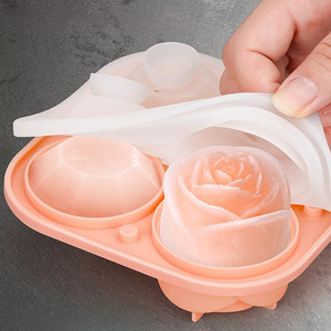 Moule à glaçons réutilisable en silicone de qualité alimentaire personnalisé en forme de rose avec boîte de rangement pour la maison - Product Image 1