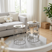 Ensemble de tables basses en métal, 2 pièces, en fer doré, écologiques, style américain, luxe moderne, décoration de salon, meubles de maison, marque Lander, vente en gros
