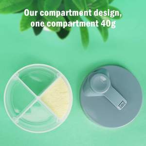 Dispensador de fórmula para bebés con 4 compartimentos giratorios sin derrames, contenedor de aperitivos para leche en polvo para bebés - Product Image 3