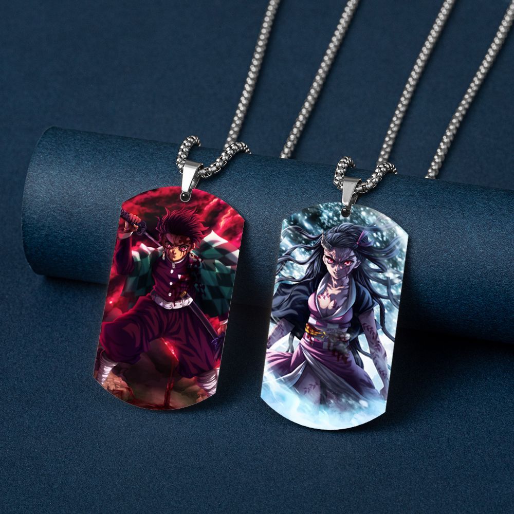 Collier Anime Demon Slayer Kamado Nezuko - Pendentif Lune En Alliage - Cadeau Cosplay Manga