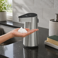Distributeur de savon électrique automatique intelligent sans contact, imitation acier inoxydable, à fixation murale, capteur de mousse pour usage commercial extérieur