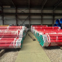 Tuyau en acier pour sprinkler anti-incendie peint en rouge, norme ASTM A795 Grade B, tube rond ERW pour la lutte contre l'incendie