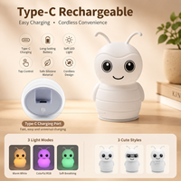 Veilleuse en silicone Honey, 3 options, sûre pour les bébés et les nourrissons, lampe douce à changement de couleur RGB, cadeau de vacances pour enfants