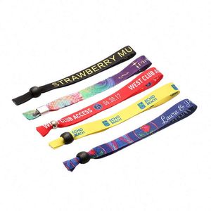 Pulsera Publicitaria para Eventos, Pulsera Tejida de Tela, Pulsera de Tela para Festivales y Conciertos, Pulsera de Hilo Tejido Personalizada - Product Image 2