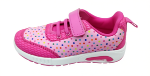 Girls Polka Dot Mesh Casual <b>Shoes</b> <b>Hook</b> Loop Closure Breathable Walking <b>Shoes</b> Size 4-6Y Rosa Spring Autumn EVA Midsole Rubber - Product Image 1