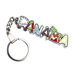 Custom תיירות מזכרות פנמה מזכרות סובלימציה Keychain אופנה פנמה Custom 3D מתכת keychain