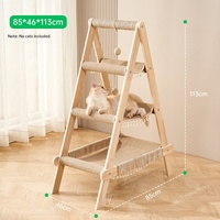 Structure d'escalade et maison pour chat en bois intégrée avec hamac et griffoir – Idéale pour plusieurs chats – Utilisation domestique – Cadeau de Noël