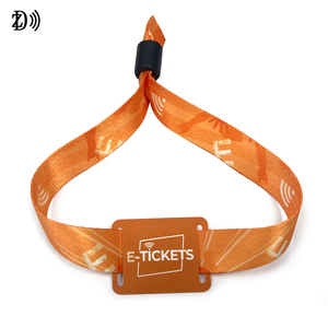 Pulseras RFID de tela personalizadas de fábrica Pulseras tejidas NFC Festival NTAG 213 Entradas Pulsera NFC - Product Image 6