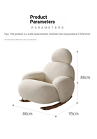 Fauteuil à bascule blanc crème en fausse fourrure d'agneau avec repose-pieds, moderne et mignon, pour salon et balcon, chaise de relaxation