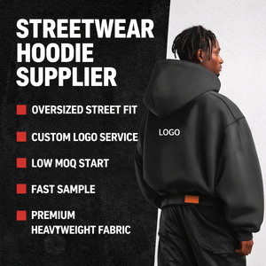 Hoodie Logo kustom kualitas tinggi 500 gsm Hoodie pas kotak ukuran besar Hoodie bahu Angkat Berat tebal potongan tanpa tali - Product Image 1