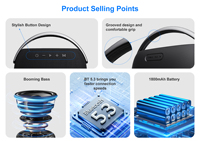 Altavoz BT Portátil con Sonido Estéreo HD, Resistente al Agua IPX7, 10 Horas de Reproducción, Luces RGB, Emparejamiento TWS, Ideal para Exteriores