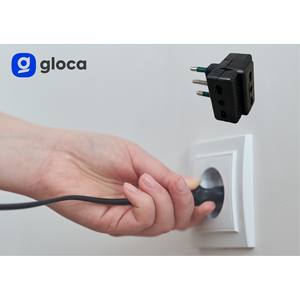 Adattatore Gloca a 3 Vie, Spina 16A Standard Italiano, Presa in Plastica Nera - Product Image 6