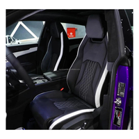 Housse de siège de voiture complète en cuir Alcantara rouge et noir sur mesure pour Lamborghini Urus 2018-2026