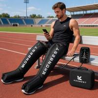 Masseur de jambes à compression d'air portable pour les voyages, bottes de pressothérapie à 6 chambres, écran tactile LCD pour la maison et la salle de sport