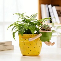 Jardinières en résine couleur ail, pots de fleurs d'intérieur vintage avec trous de drainage, pots doubles en un, cadeau créatif pour les amateurs de jardin