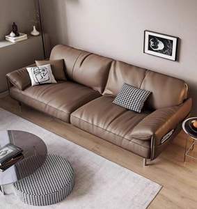 Sofás de salón de estilo industrial para sala de estar, sofá minimalista de <span class=keywords><strong>esquina</strong></span> de cuero, sofá de 2 plazas, sofá de tela Vintage de Italia - Product Image 4