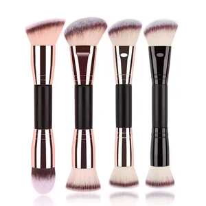 Ensemble de pinceaux de maquillage, pinceau plat pour anticernes, fond de teint, eye-liner, manche en bois, fibres synthétiques, visage, yeux, kit de pinceaux cosmétiques en gros - Product Image 1