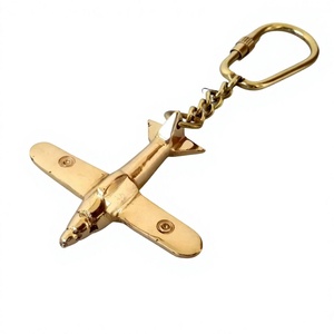 Vintage Brass Airplane Keychain Handmade Metal Aircraft <b>Key</b> Ring with Carabiner Clip Aviation <b>Key</b> Holder Gift for Pilots <b>T</b> - Product Image 1