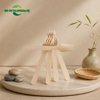Ensemble de couverts en bois 100% naturel, qualité alimentaire, prix d'usine, biodégradable
