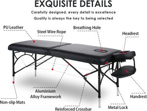 <span class=keywords><strong>Lit</strong></span> de massage pliable avec revêtement en cuir synthétique doux - Product Image 1