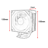 Ventilateur de refroidissement CPU silencieux QiuzAim ARGB de bureau E5 à quatre caloducs, 5V3 broches, type de refroidissement LGA2011/1700, 120 mm, Prism X79/x99/B85/AM4/1200
