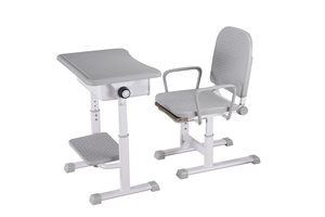 Venta al por mayor popular plegable mobiliario escolar ajustable individual estudiante escritorio y silla conjunto de plástico mesa de metal - Product Image 4