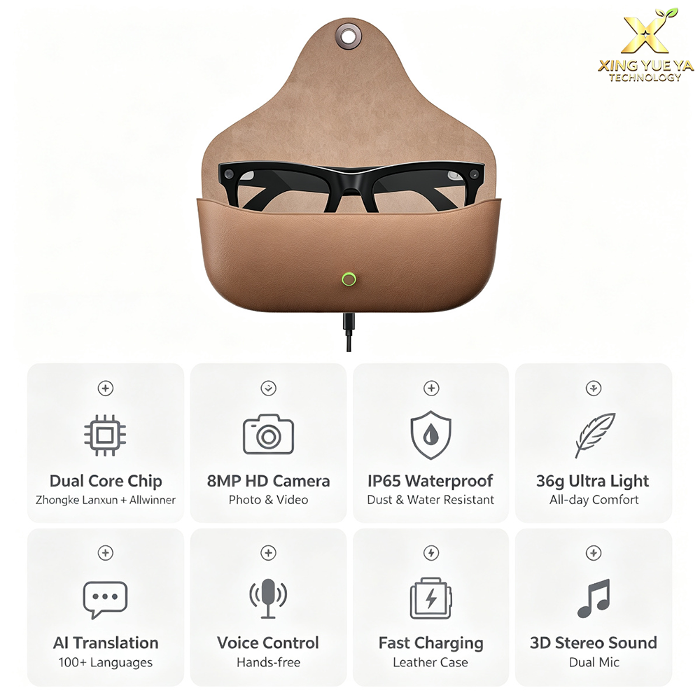Newest MT5 Ultra Smart Glasses 8MP Camera AI Translation Anti-Shake Video Recording Calling Music Playback Voice Control Glass · image 4