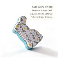 Boîte en métal en forme de lapin de Pâques, personnalisée, pour bonbons, chocolats, emballage cadeau pour les fêtes