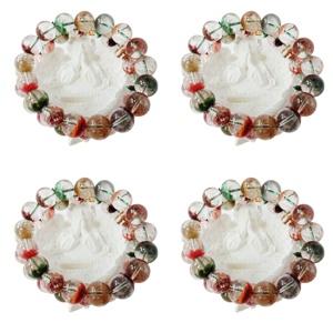 Bracelet de perles de <span class=keywords><strong>Quartz</strong></span> <span class=keywords><strong>fantôme</strong></span> rouge <span class=keywords><strong>naturel</strong></span> extensible de 12mm - Product Image 5