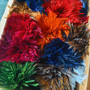 Plumas de gallo teñidas y ensartadas <span class=keywords><strong>al</strong></span> por mayor para señuelos de pesca con mosca de agua salada (streamer, spey, trucha, lubina, pez espina) - Product Image 4